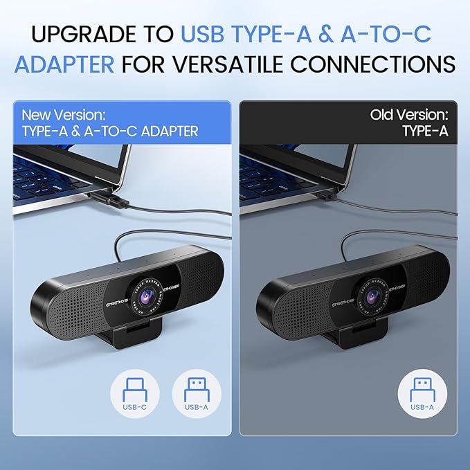 EMEET 1080P Webcam with Microphone, C960 Web Cam, 2 Mics, 90° FOV, USB Type-A & - Image 5