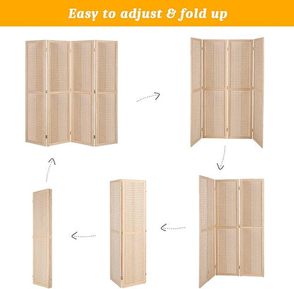 Bonnlo 4 Panel Pegboard Freestanding, 5 FT Portable Display Board Organizer - Image 3