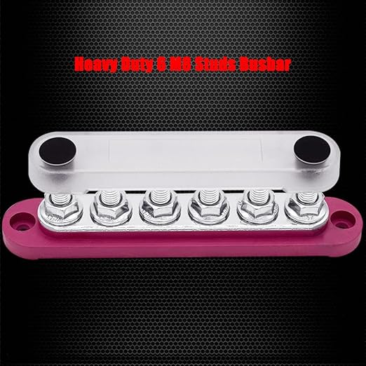 6 x M8 Studs Power Distribution Block Bus Bar 12V, Ampper 5.9" HD 200A Marine - Image 4
