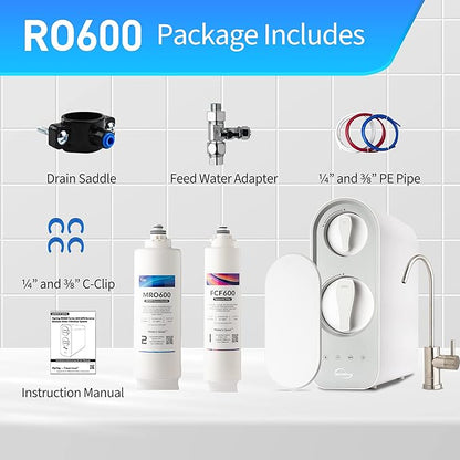 iSpring RO600BN Tankless Reverse Osmosis System Under Sink, 600 GPD Fast Flow - Image 9