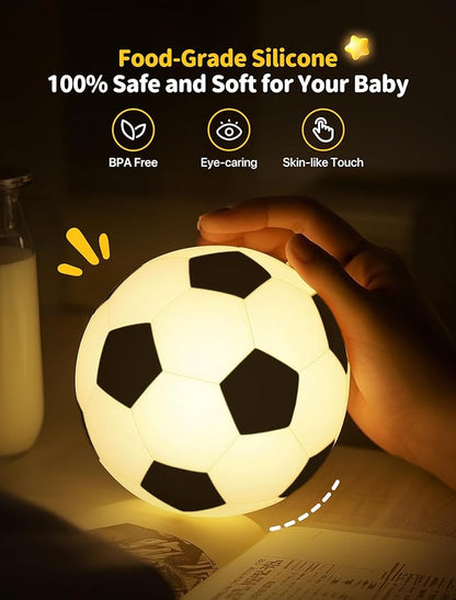 TechCharm Soccer Night Light for Kids Rechargeable LED Touch Control Silicone - Image 2