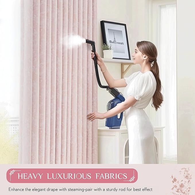 Beauoop Pink Floral Jacquard Blackout Curtains 72 Inches Long 2 Panels - Image 7