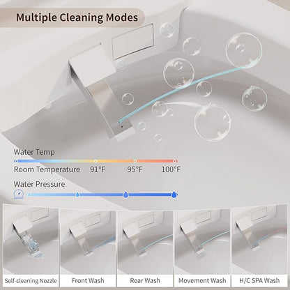 Smart Bidet Toilet with Auto Lid&Seat, Auto 1000 Gram MaP Score Flush, ADA - Image 7