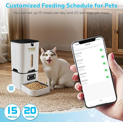 TYM Automatic Cat Feeder with Camera, 5G WiFi Auto Cat Dog Food Dispenser with - Image 6