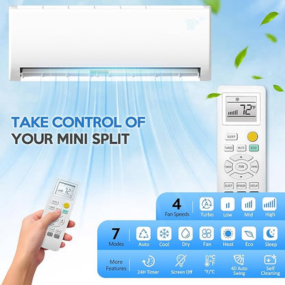 12000 BTU Mini Split Air Conditioner ＆ Heat Pump, 230V Wall Mount Ductless - Image 2