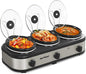 Sunvivi Triple Slow Cooker, Buffet Server and Food Warmer, Small Mini Pot by WeGetLife