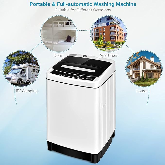 Giantex Portable Washing Machine, 2 in 1 Full Automatic Laundry Washer 1.5Cu.Ft - Image 8