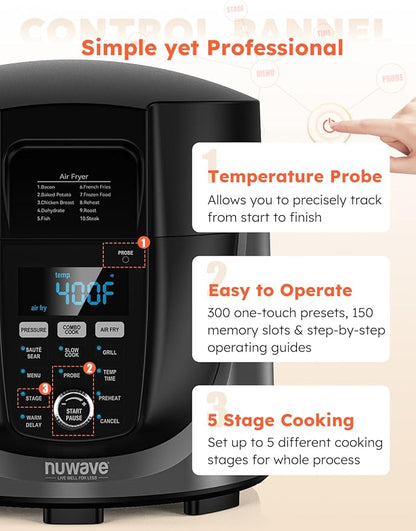 Nuwave Duet Electric Pressure Cooker & Air Fryer Combo, 450 IN 1 Slow Cooker & - Image 8