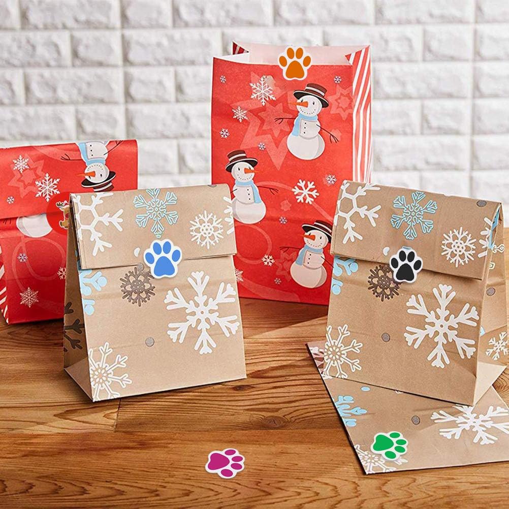 Dog Paw Print Stickers Roll, 500 Self-Adhesive Labels, Colorful | Paper Stickers, 2.5 Cm Paw Prints, Easy Peel And Stick, For Envelopes, Gift Wrap, Pet Parties, Classroom And Wall Decor