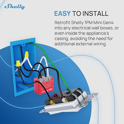 Shelly 1PM Mini Gen4 | Wi-Fi, Matter Smart Relay Switch - Image 4