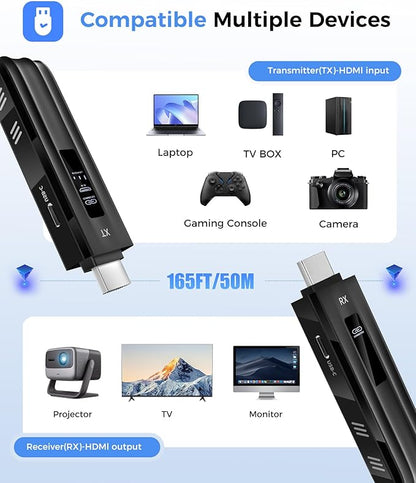 Beyn Wireless HDMI Transmitter and Receiver, 2026 Upgraded LED Display - Image 4