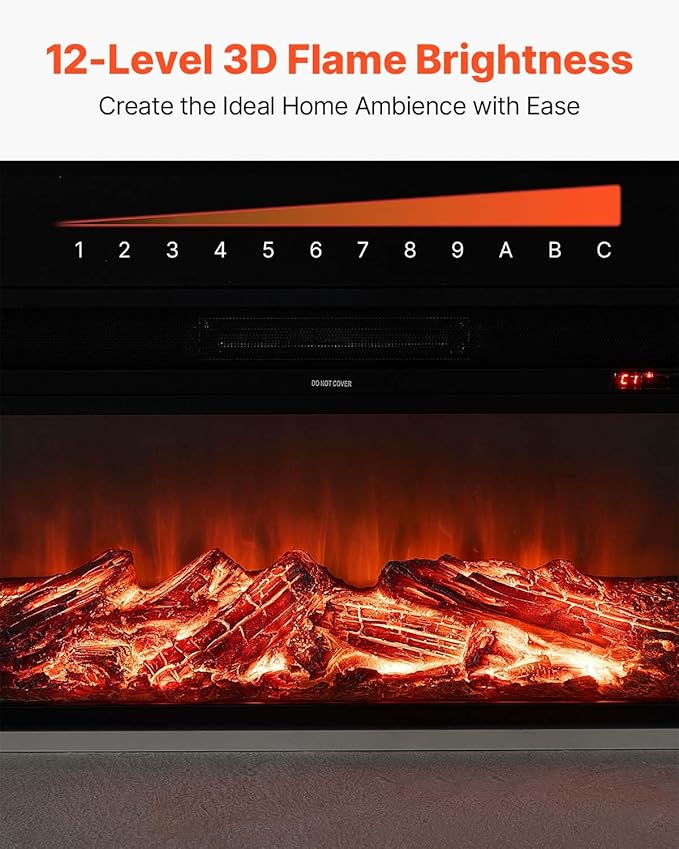 VEVOR 75-Inch Freestanding Fireplace, 1500W 5120 BTU Electric Fireplace Heater - Image 4