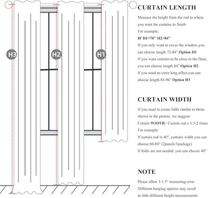 Short Linen Blackout Curtains for Bedroom 45 Inches Length 2 Panels Set - Image 4
