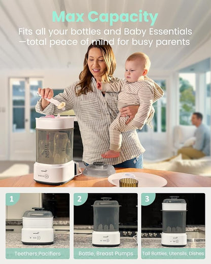 Bottle Sterilizer and Dryer, Compact Electric Steam Baby Bottle Sterilizer - Image 6