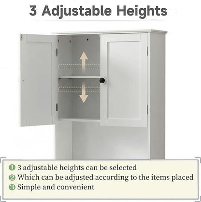 Bathroom Wall Cabinet, Over Toilet Storage Hanging Cabinet Adjustable Shelves - Image 5