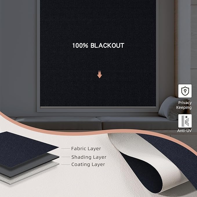 Motorized Roller Shade: 100% Blackout, Electric Blinds - Image 3