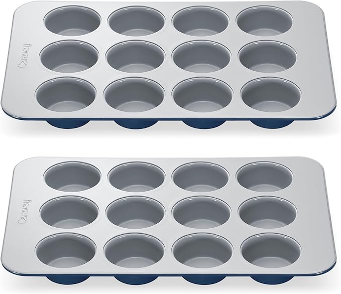 Caraway Non-Stick Ceramic 12-Cup Muffin Pan Duo by Caraway