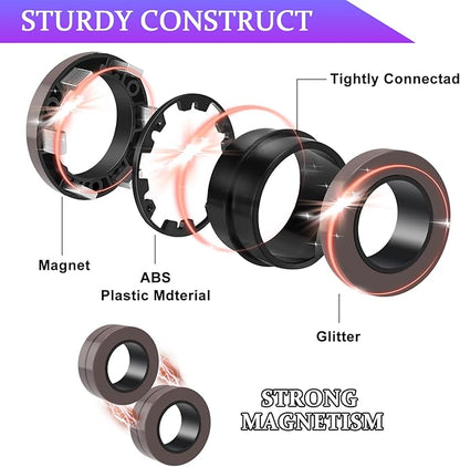 Cevioce 9 PCS Magnetic Ring Fidget Toys Set, ADHD Anxiety Magnetic Finger - Image 2