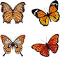 GORGECRAFT 6.3x6.3 4 Styles Spring Butterfly Vinyl Window Clings Non Adhesive Reusable Window Decals Stairway Sliding Glass Door Stickers Film to Prevent Bird Strikes for Office Bathroom