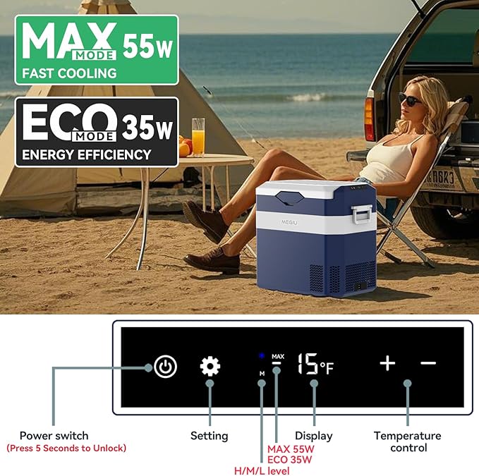 12 Volt Refrigerator Car Fridge Portable 12V 40 Quart Freezer Compressor Cooler - Image 4