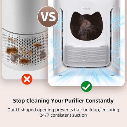 uahpet pet air purifier for home, reduce pet, side view