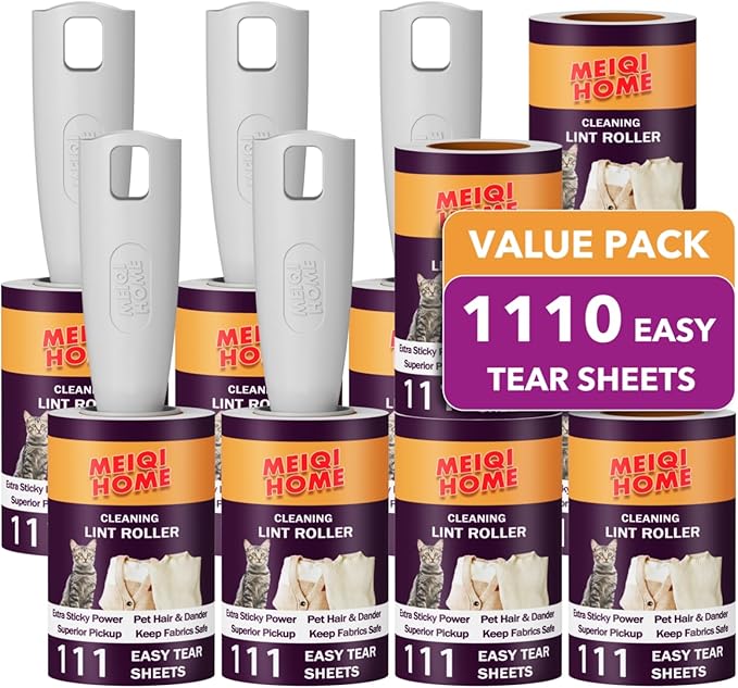 MEIQIHOME Lint Rollers for Pet Hair Extra Sticky, 1110 Sheets Mega Value Set by MEIQIHOME