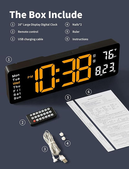 MASHI Digital Wall Clock, Auto-Dimming Wall Clock - Image 7