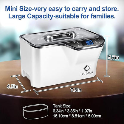 LifeBasis Ultrasonic Jewelry Cleaner, Professional 45kHz Ultrasonic Cleaner - Image 8