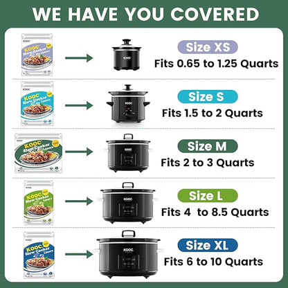 KOOC Slow Cooker Liners 11"x17" 20 count Middle Size Disposable Plastic Bags - Image 5