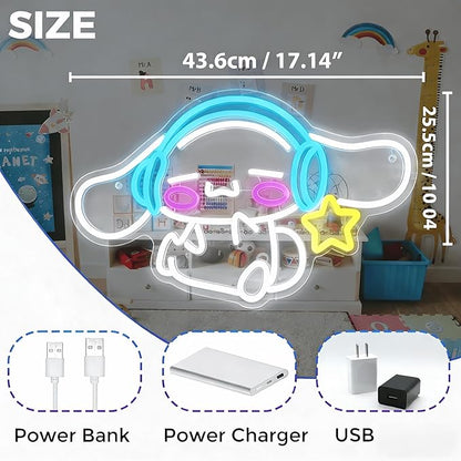 THIIXDAI Cinnamoroll Neon Sign for Room Decor, USB Powered LED Lights - Image 2