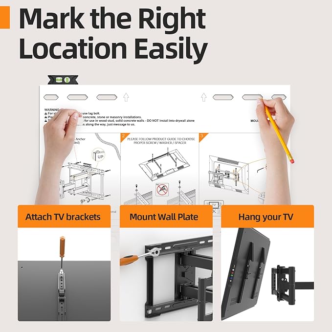 IWORKBOARD 75 85 inch Full Motion TV Wall Mount - Image 6