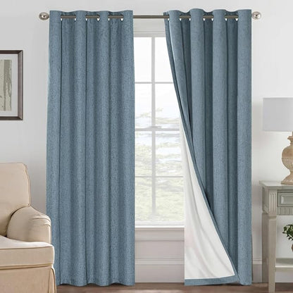 H.VERSAILTEX Linen Curtains 100% Blackout Curtains by HVERSAILTEX