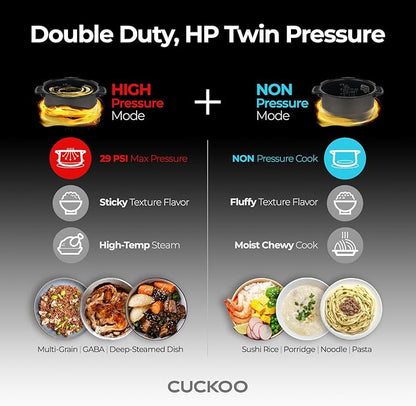 CUCKOO Twin Pressure Rice Cooker 10-Cup Uncooked / 20-Cup Cooked - Image 10