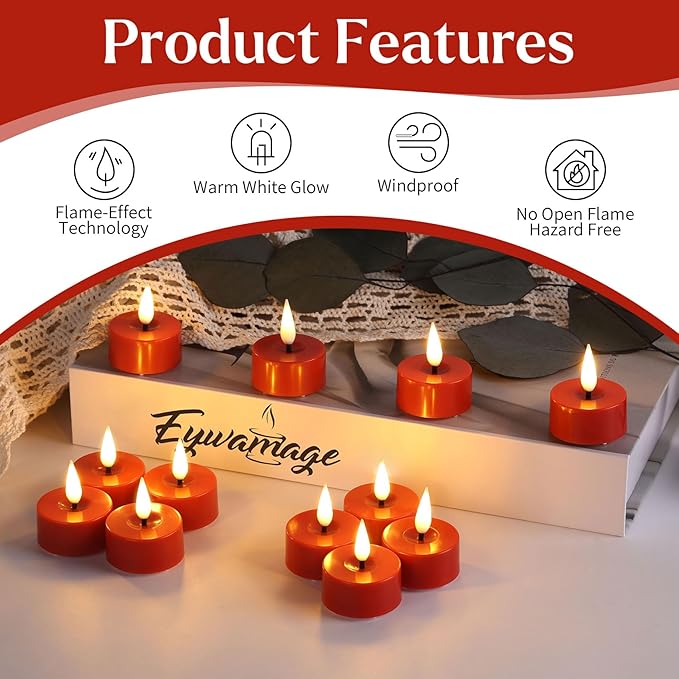 Eywamage Red Flameless Tealights - Image 5