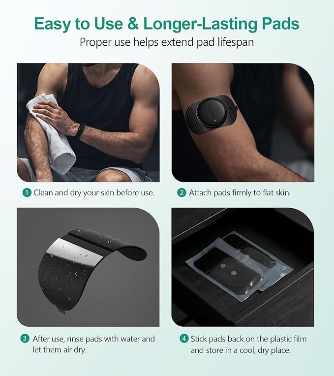 Medcursor TENS Unit Replacement Pads, Biocompatible Hydrogel, Reusable 30 Times - Image 3