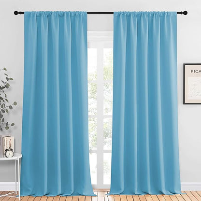 NICETOWN Blackout Curtains for Living Curtains, Teal Blue, 2 Panels, 52 by 95 by NICETOWN