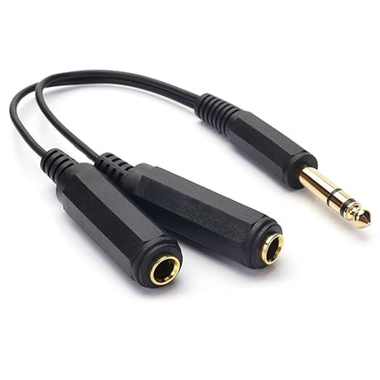 Disino 1/4 Splitter, 1/4" TRS Stereo Male to Dual Female Y Splitter Cable by Disino