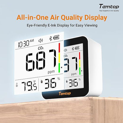 Temtop CO2 Monitor Indoor Air Quality Monitor 3 in 1 CO2 Meter, 180 Days - Image 5