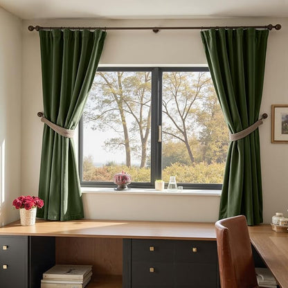 Lazzzy Velvet Blackout Curtains Thermal Insulated Room Window Drapes Super Soft - Image 5