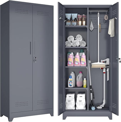 GREATMEET 72.8" H Utility Closet, Broom Closet Storage Cabinet by GREATMEET