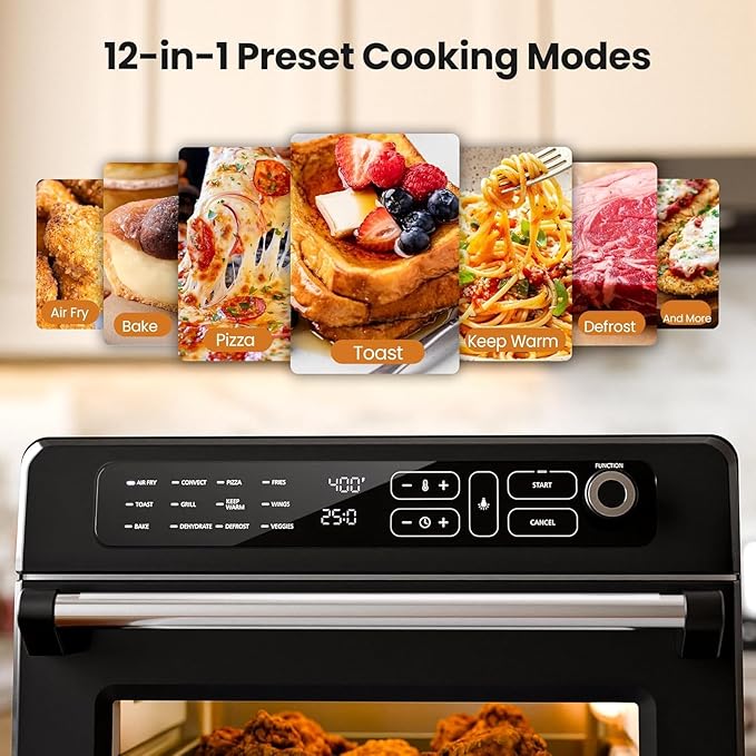 Kismile 25QT Air Fryer Toaster Oven Combo, 12-in-1 Large Countertop Convection - Image 5