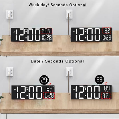 JALL 30" Large Digital Wall Mount Clock - Image 2