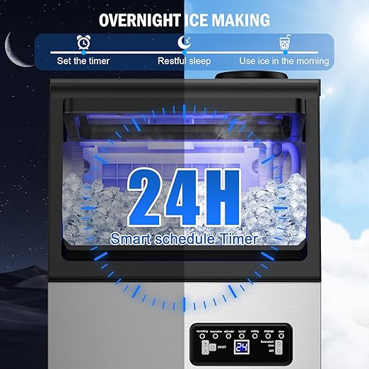 Commercial Ice Maker Machine 130 Lbs/24H, 20 Lbs Ice Bin, Undercounter Ice - Image 5