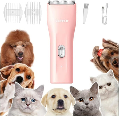 Dog Clippers, Quiet Washable USB Rechargeable Cordless Dog Grooming Kit by Tileon