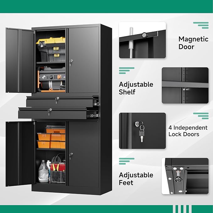 Letaya Metal Garage Storage Cabinet - Image 5