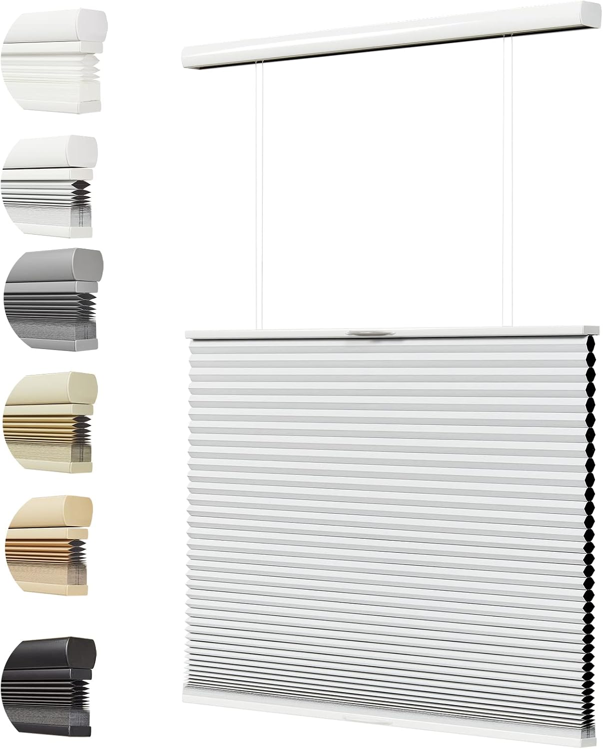 Persilux Custom Size Top Down Bottom Up Blackout Cellular Cordless Shades, Honeycomb Window Blinds for Windows, Window Shades for Home, Thermal Insulated Door Blinds & Shades White