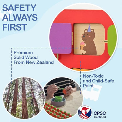Monläurd® Wooden Train Activity Wall Panel - Image 2