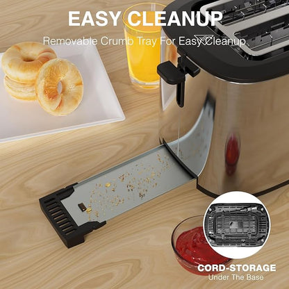 Toaster 4 Slice with Countdown Timer, Extra Wide Slots - Image 6
