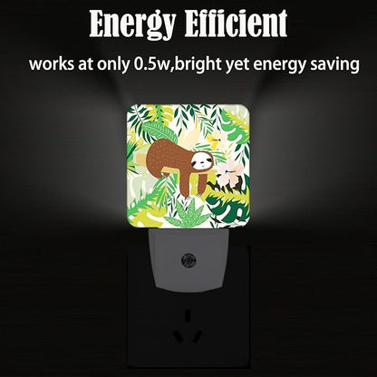 FSHVQKD Cute Sloth in Jungle Night Light, Plug-in Night Lights - Image 4