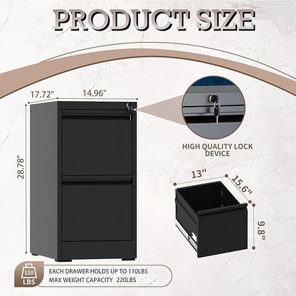 File Cabinet, 2 Drawer File Cabinet - Image 3